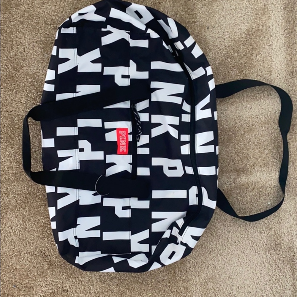 Pink duffel bag